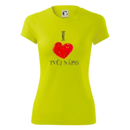 I love malované srdce - vlastní nápis