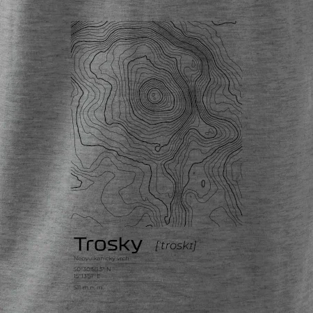 Trosky - vrstevnice v obdélníku