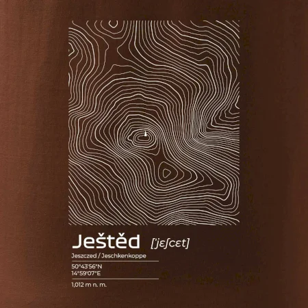 Ještěd - vrstevnice v obdélníku