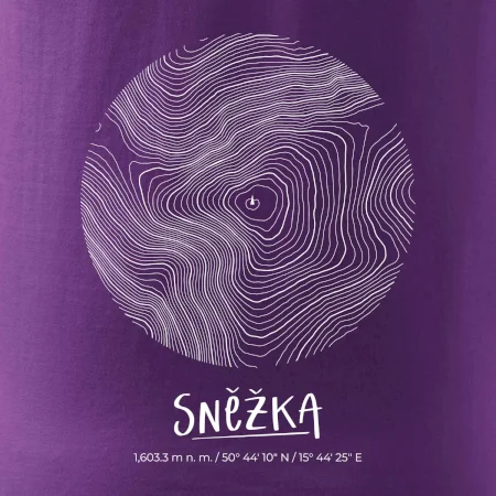 Sněžka - vrstevnice v kruhu