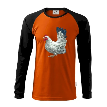 Slepice kreslená bílá