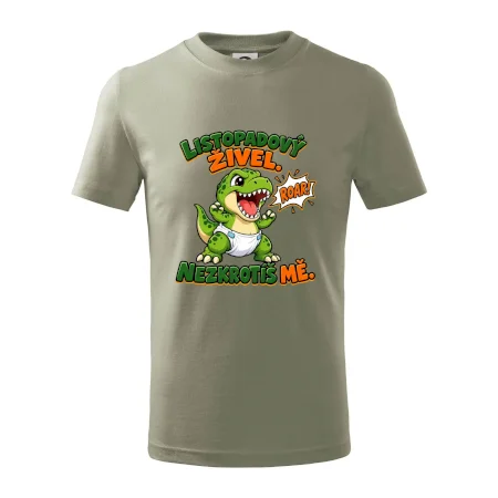 Listopadový živel zelený dinosaurus rex v plence