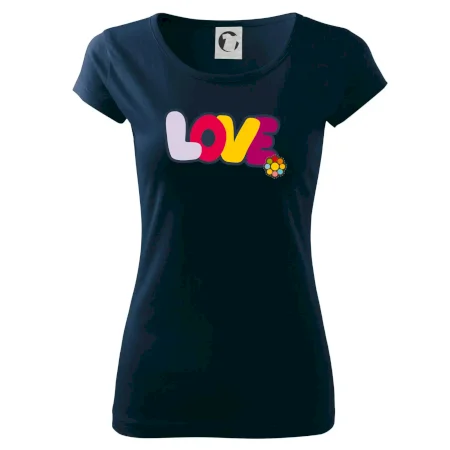 Love nápis s květinou