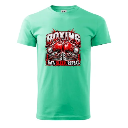 Boxerské rukavice v ringu eat sleep repeat