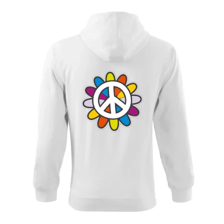 Peace symbol s kreslenou květinou