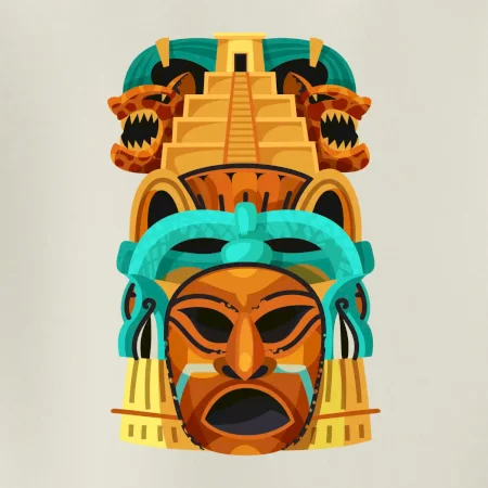 Mayové maska s pyramidou