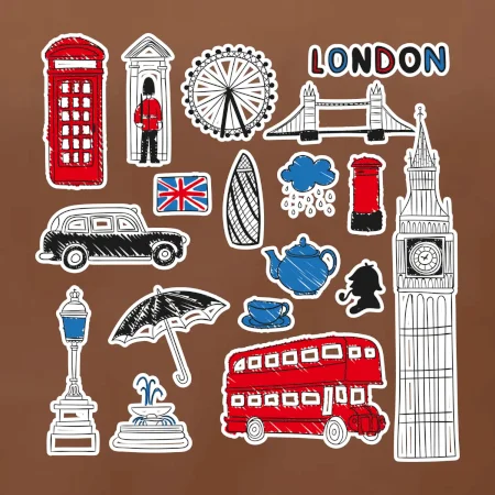 Velká Británie - kreslené ikonky