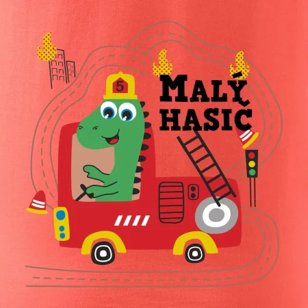 Malý hasič - auto a dinosaurus