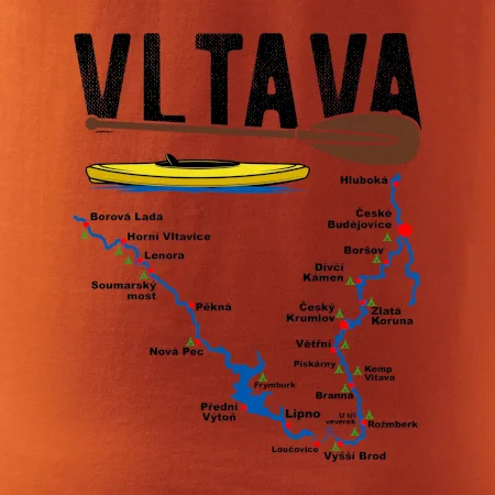 Mapa řeky Vltavy