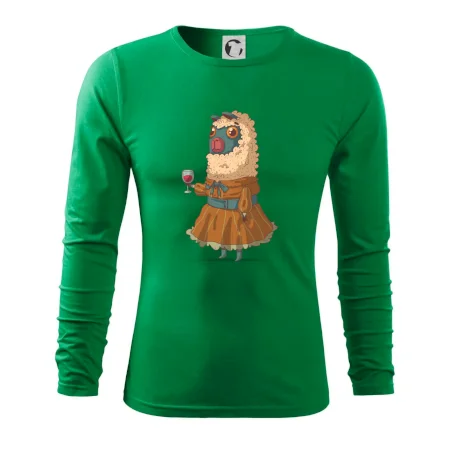 Alpaka s vínem žena