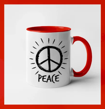 Peace symbol černobílý