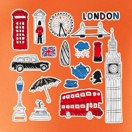 Velká Británie - kreslené ikonky