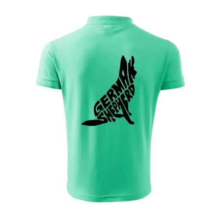Německý ovčák sedící napis