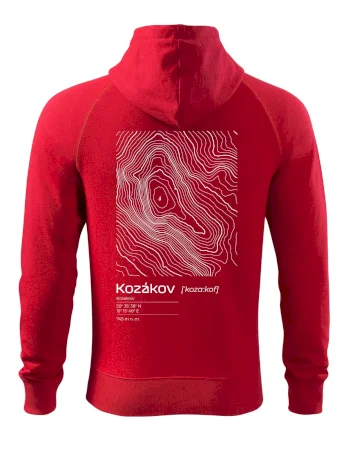 Kozákov - vrstevnice v obdélníku