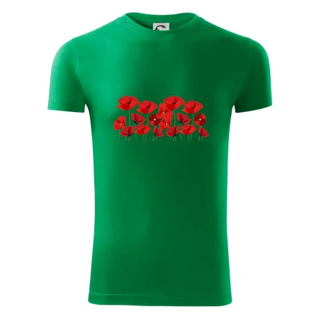 Vlčí mák v řadě