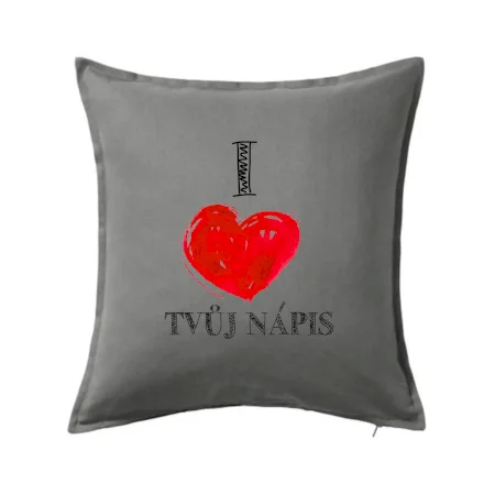 I love malované srdce - vlastní nápis