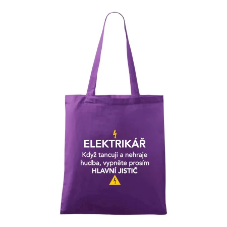 Elektrikář - hlavní jistič - Nápis na zádech