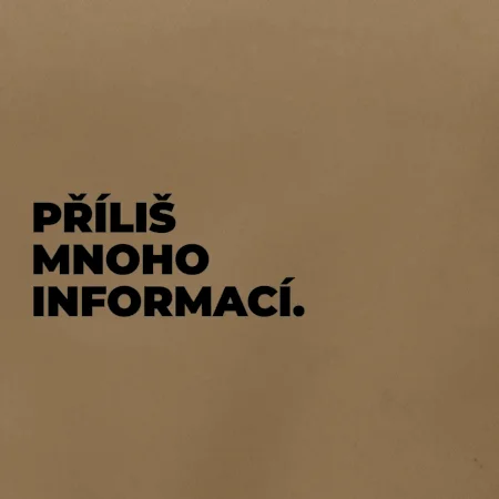 PŘÍLIŠ MNOHO INFORMACÍ.