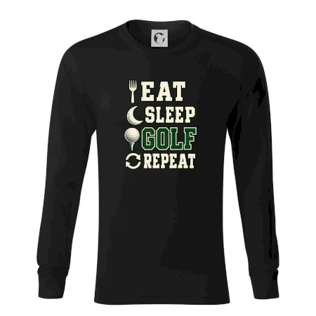 Eat sleep golf repeat typografie