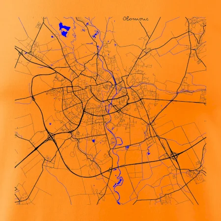 Olomouc - Mapa s vodními toky