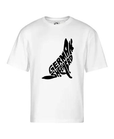 Německý ovčák sedící napis