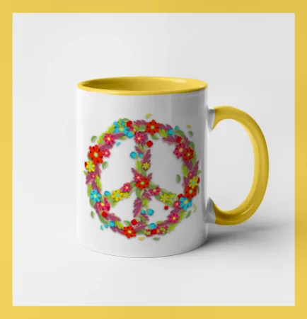 Peace symbol červené květiny