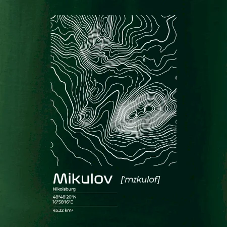 Mikulov - vrstevnice v obdélníku