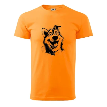 Černobílá karikatura husky