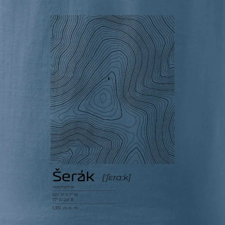Šerák - vrstevnice v obdélníku