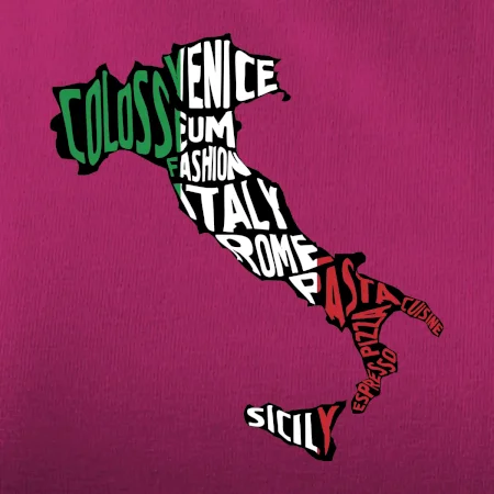 Mapy - názvy měst - Italie