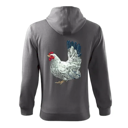 Slepice kreslená bílá