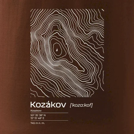 Kozákov - vrstevnice v obdélníku