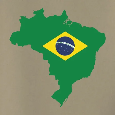 Brazílie vlajka v mapě