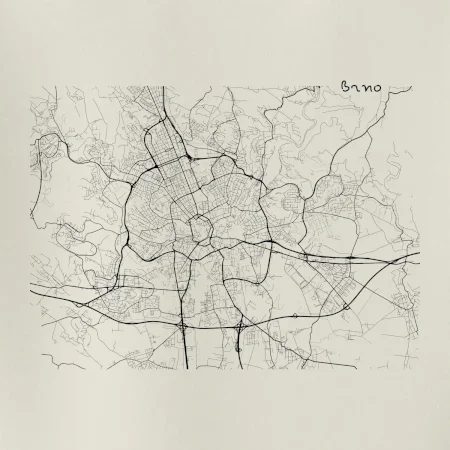Černobílá mapa Brno