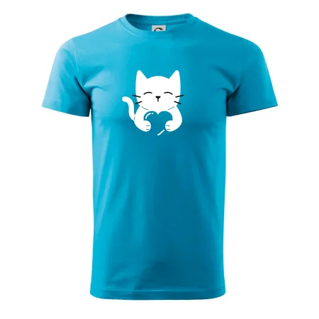Kočka drží srdce
