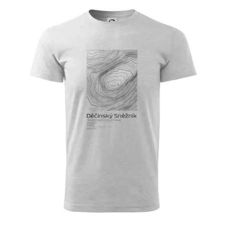 Děčínský Sněžník - vrstevnice v obdélníku