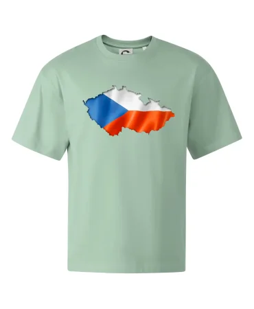 Česká vlajka v obrysu republiky