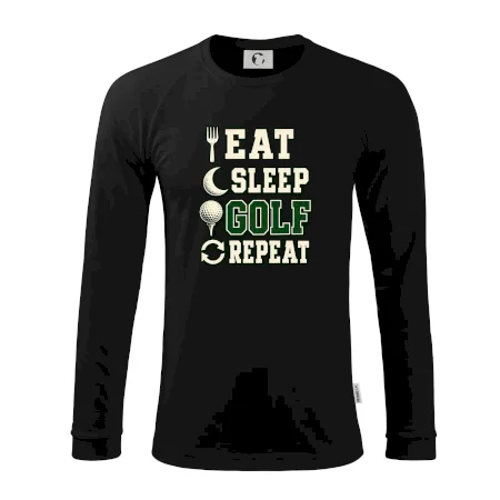 Eat sleep golf repeat typografie