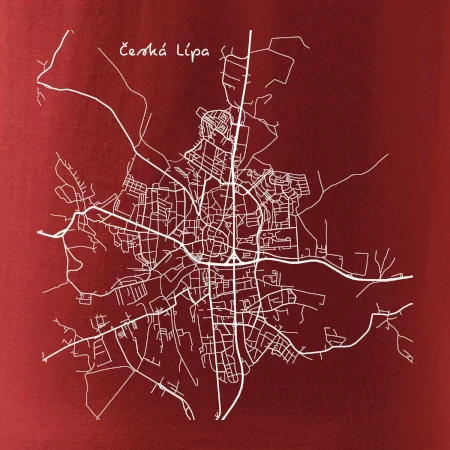 Česká Lípa - Mapa černobílá
