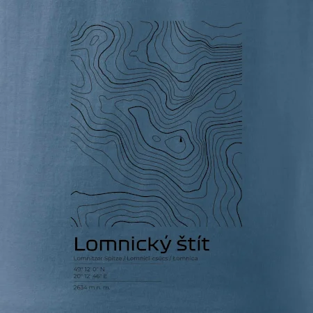 Lomnický štít - vrstevnice v obdélníku