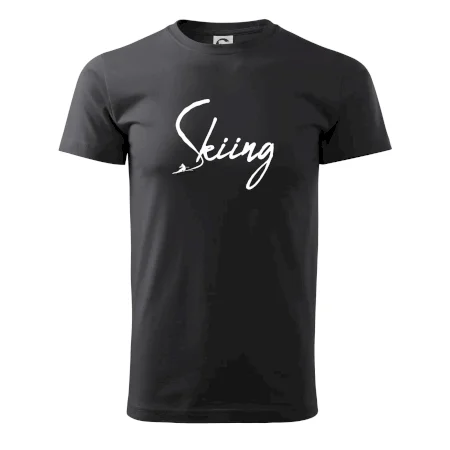 Skiing nápis lyžař