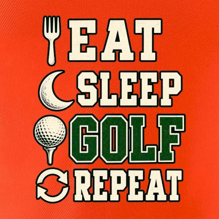 Eat sleep golf repeat typografie