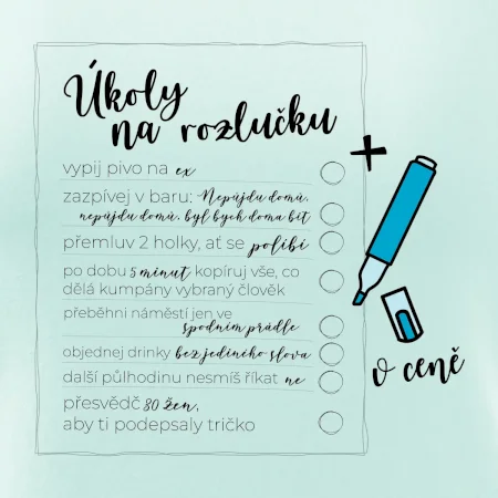Triko na rozlučku s úkoly pro ženicha - lineární