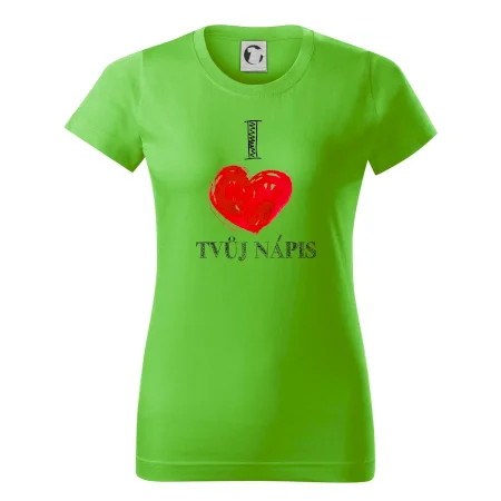 I love malované srdce - vlastní nápis