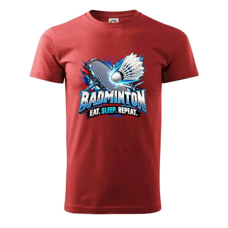 Badmintonová raketa s košíčkem eat sleep repeat
