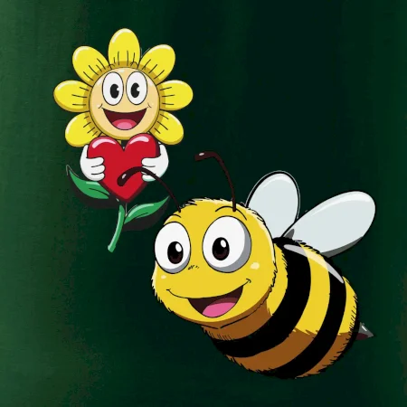 Parové triko - Včela a květina