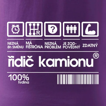 Čárový kód řidič kamionu