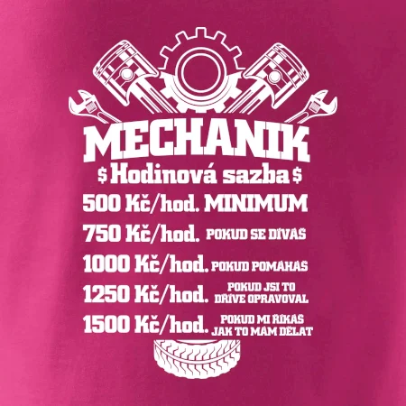 Mechanik - hodinová sazba