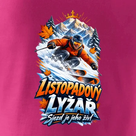 Listopadový lyžař král zasněžených svahů