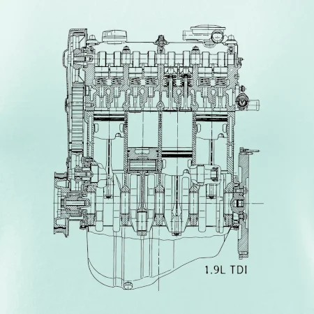 Motor Škoda/ VW 1.9L  TDI ze předu